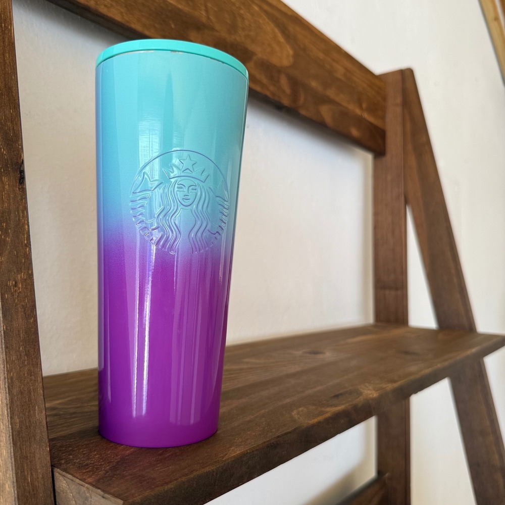 Starbucks 2021 Purple Blue‎ Ombre 24oz Stainless Steel Cold Cup Tumbler